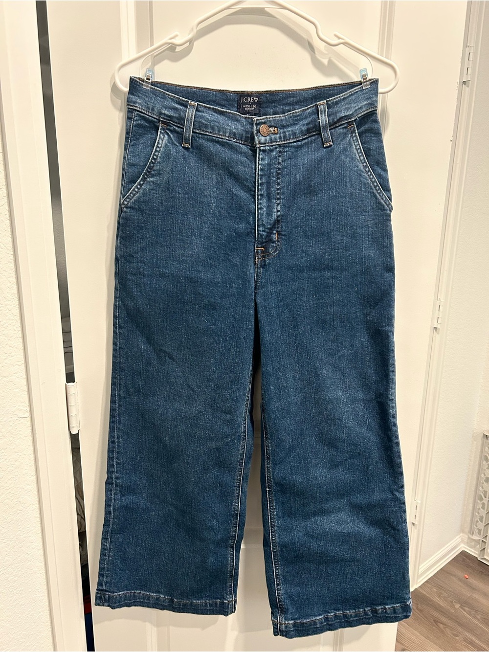 J. Crew Women's Wide Leg Crop Jeans — Dark Blue